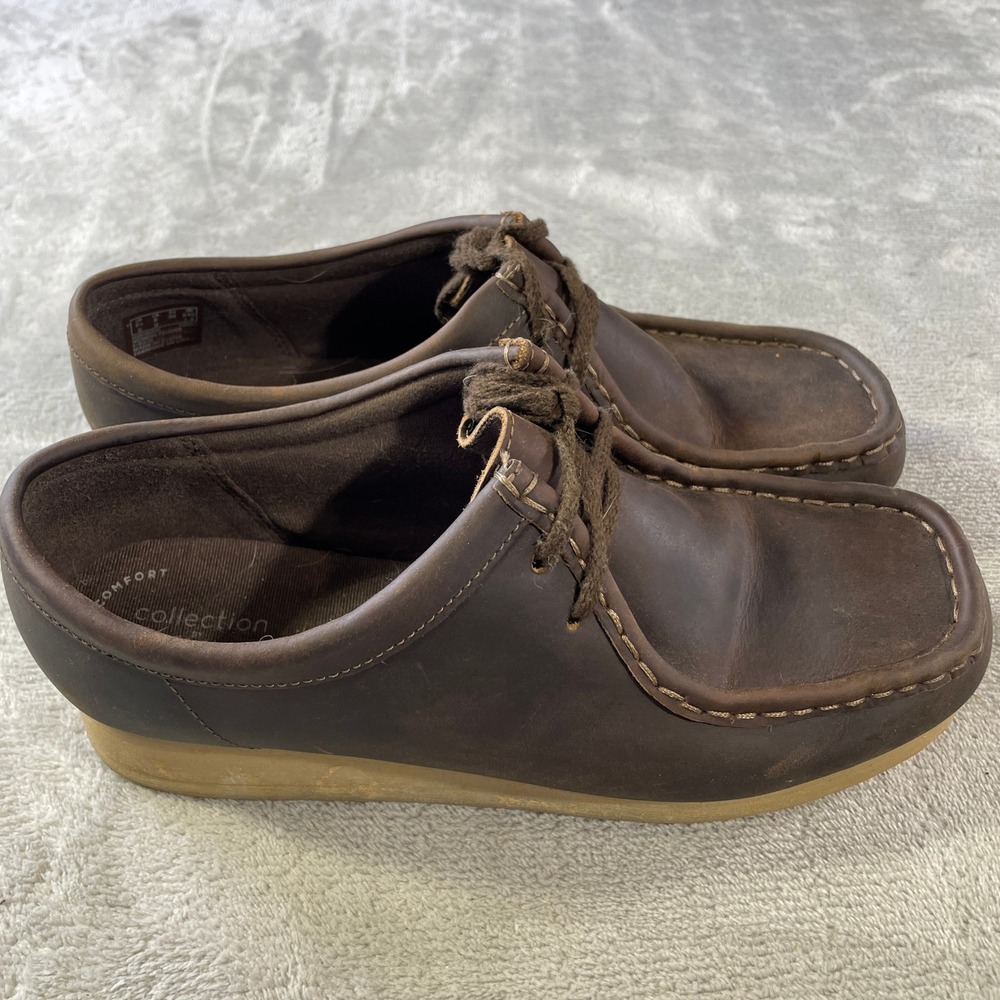 Clarks Padmora Wallabee Moc Toe Shoes Womens 8 Brown Leather Lace Up Comfort